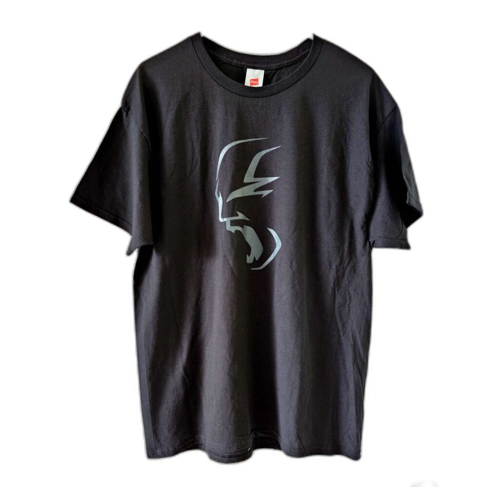 Hanes Dodge Hellcat Challlenger Logo T Shirt Size L Cotton Black w/ Gray Logo